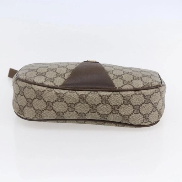 GUCCI GG Supreme Web Sherry Line Clutch Bag PVC Beige Gold 89 01 034 Auth 147495 - Picture 5 of 16